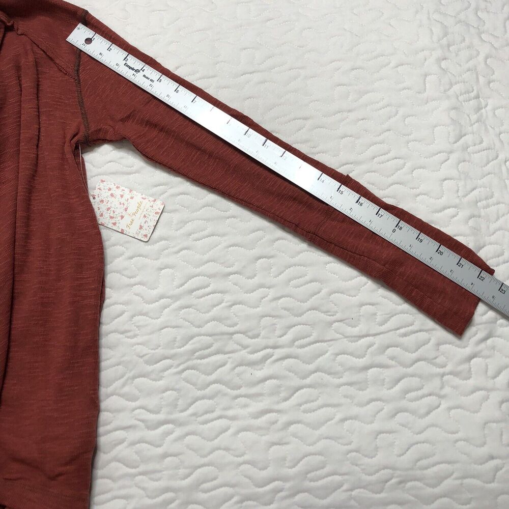 NWT Free People Small Red Orange Split Back Turtleneck Knit Top Tunic OB536113 - Picture 5 of 10